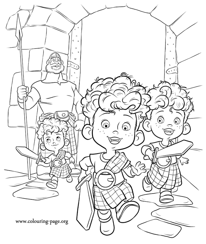 Harris, Hubert and Hamish - Brave movie coloring pages