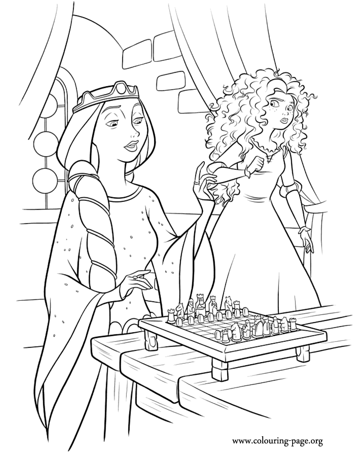 Elinor and Merida coloring page