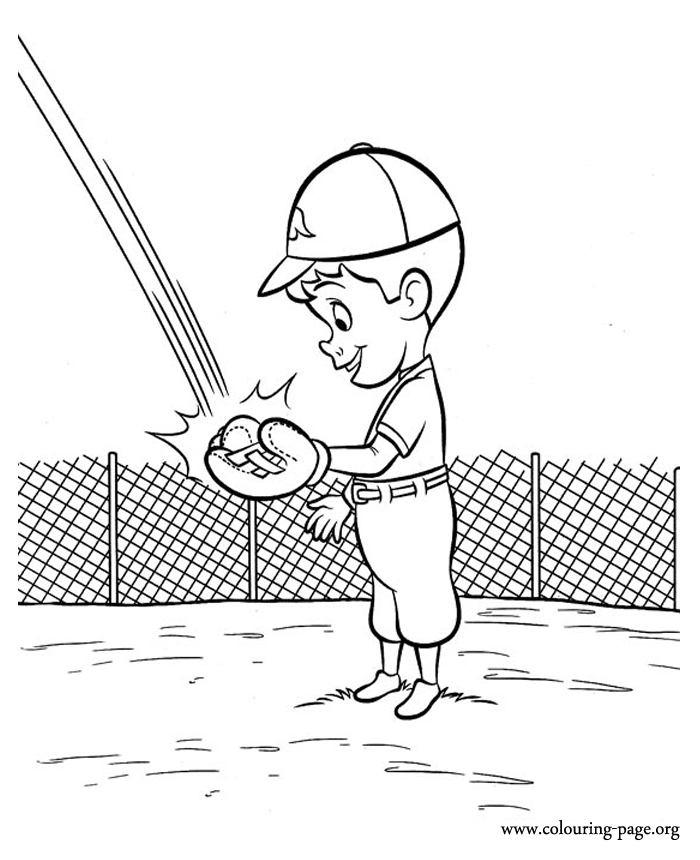 Young Goob catches the ball coloring pages