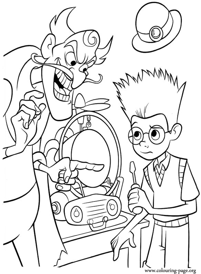 Memory Scanner is sabotaged by Bowler Hat Guy coloring page