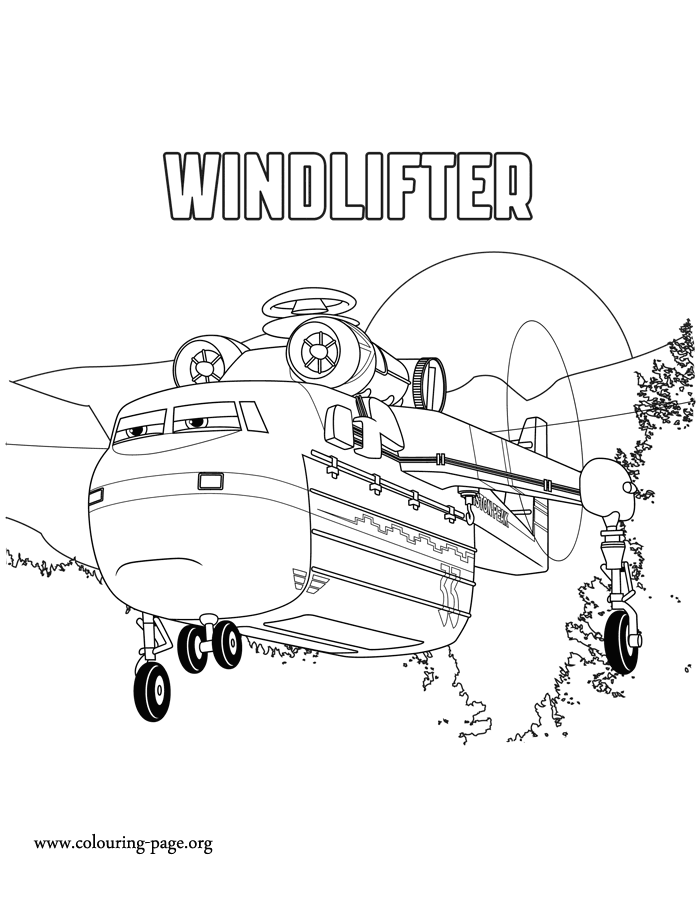 Planes 2 - Windlifter, a heavy-lift helicopter coloring page
