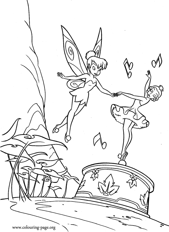 Tinker Bell Tinkerbell singing and dancing coloring page