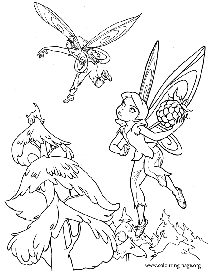 Tinkerbell movie scene coloring page