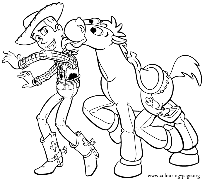 Woody and Bullseye coloring page