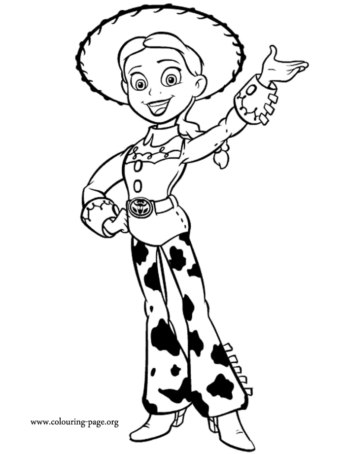 Jessie waving coloring page