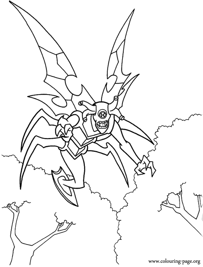 Ben 10 Stinkfly Alien coloring page