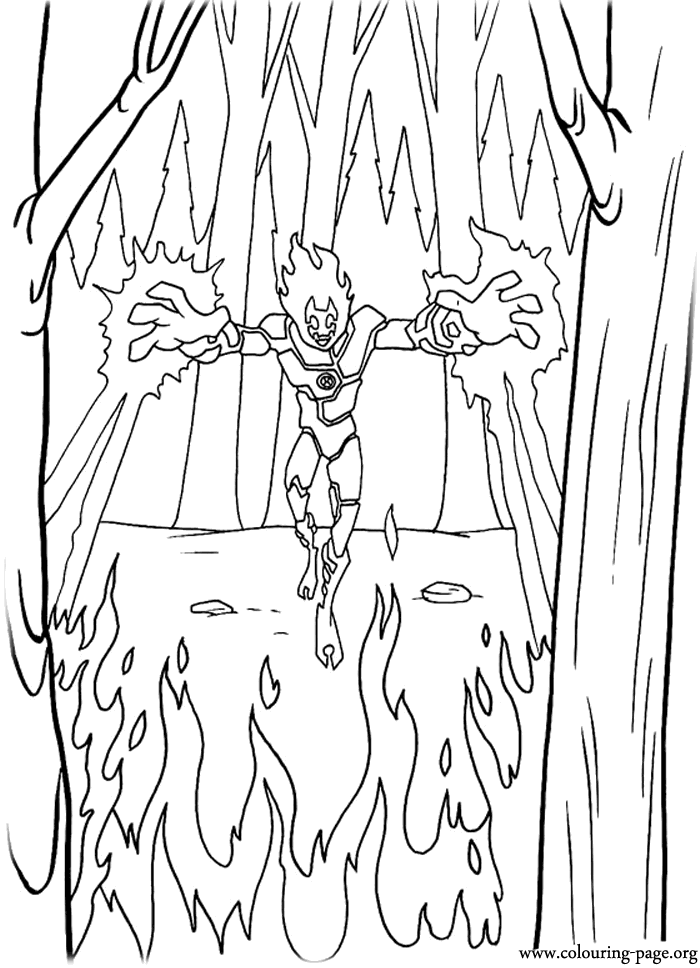 ultimate heatblast coloring pages - photo #8