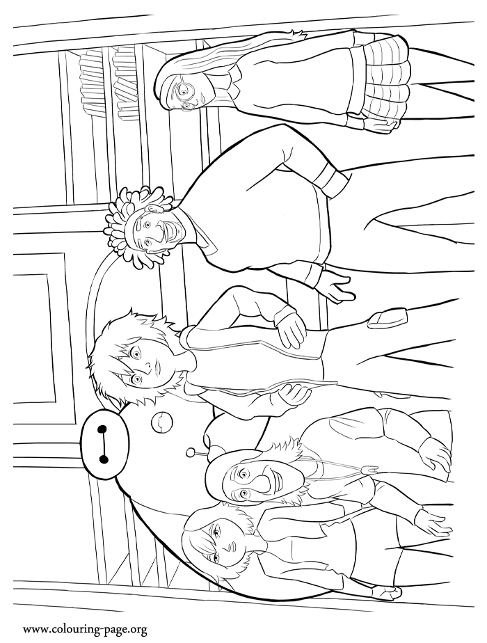 Big Hero 6 Group Coloring Page