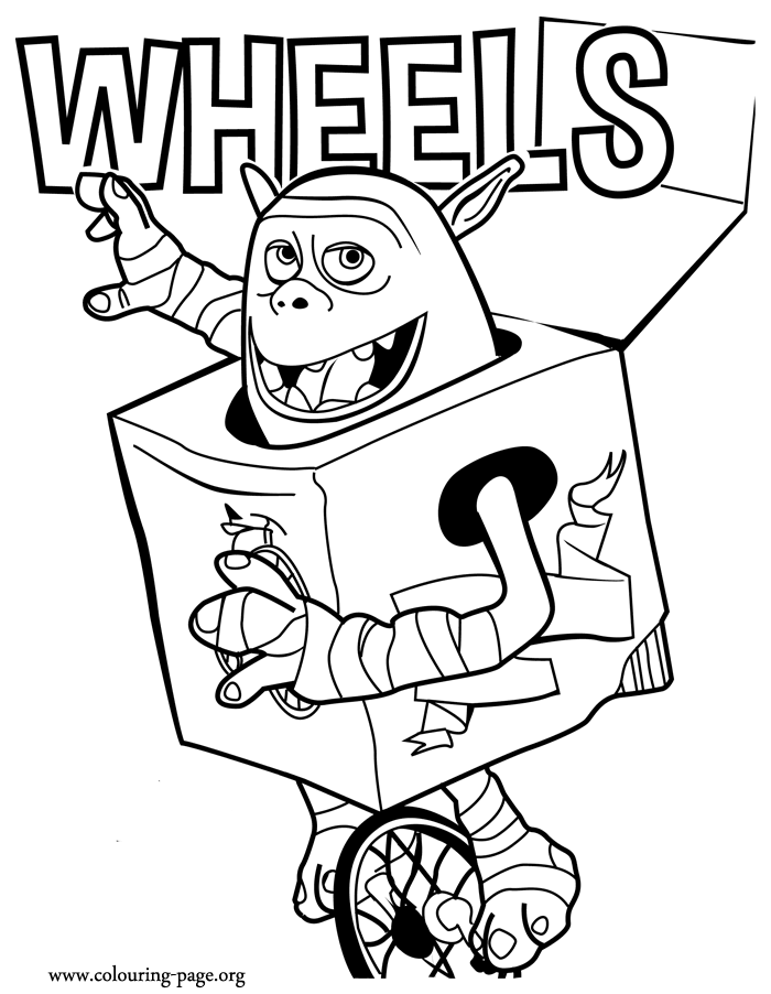 Wheels coloring page