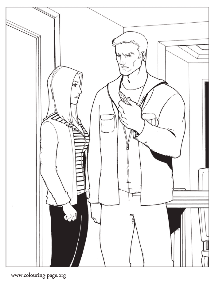 Captain America and Black Widow coloring page