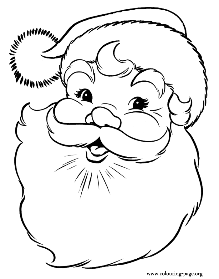 Face of Santa Claus coloring page