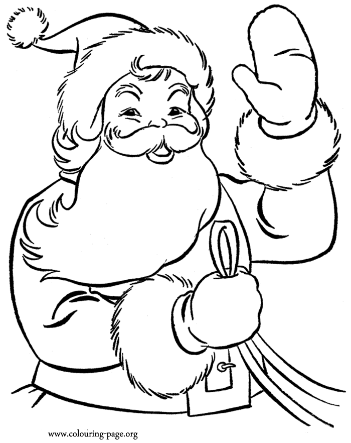 christmas-santa-claus-waving-to-the-kids-coloring-page