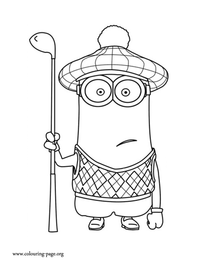 Despicable Me Minion Golfer coloring page