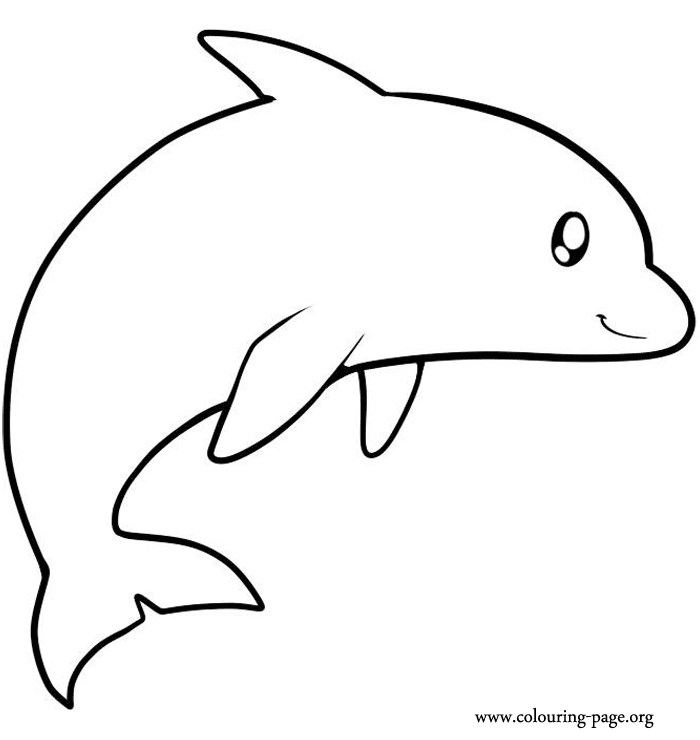 Dolphins - Cute dolphin jumping coloring page