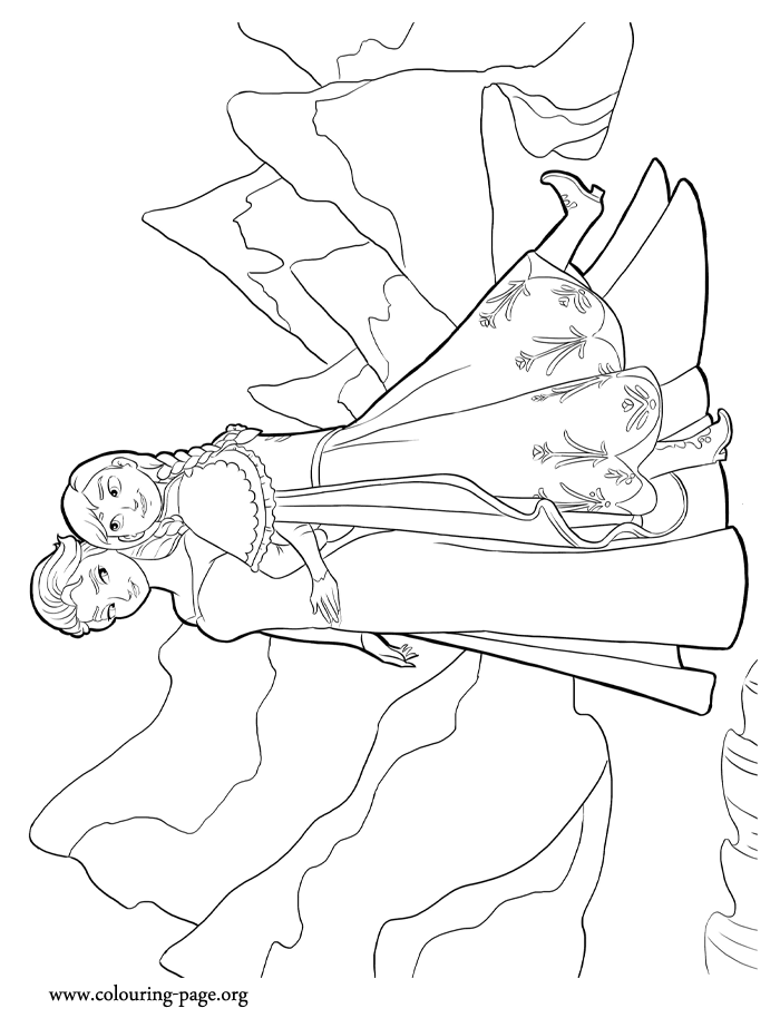 Anna and Elsa coloring page Anna and Elsa coloring page