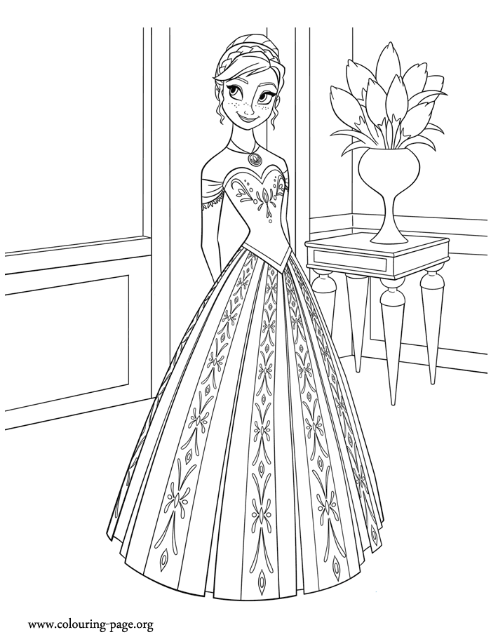 Frozen   Anna, princess of Arendelle coloring page