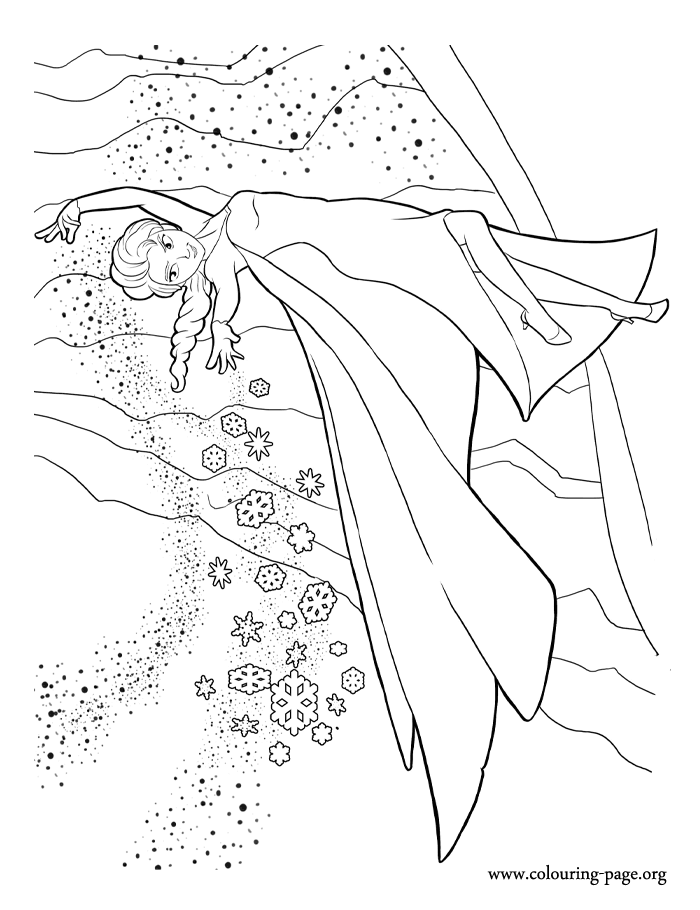 Elsa creating snow and ice coloring page Elsa creating snow and ice coloring page