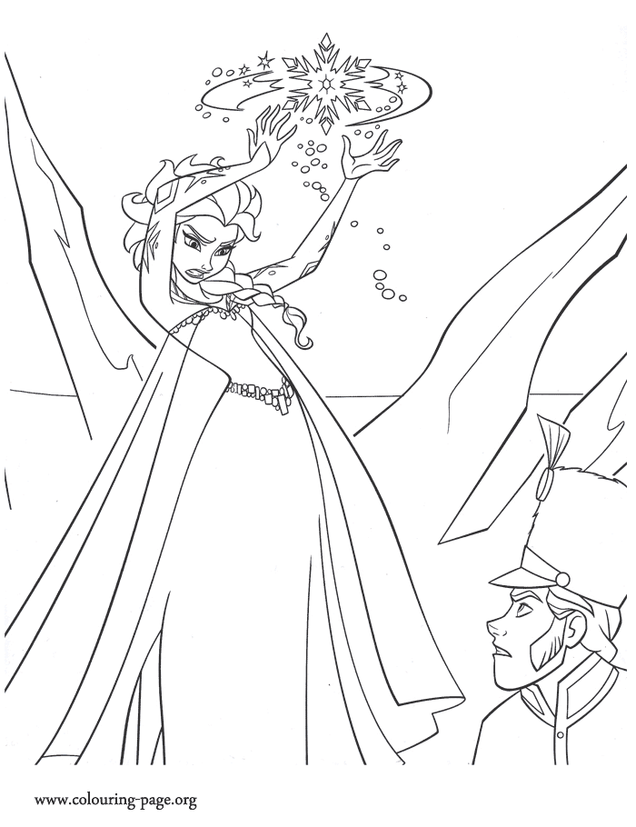 Frozen - Elsa angry with Hans coloring page