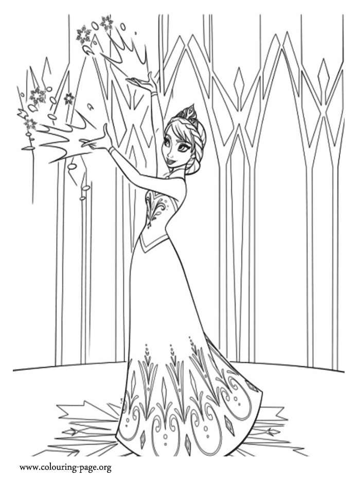 Frozen - Elsa begins a new life in the mountain coloring page