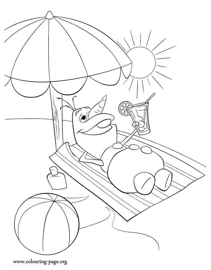 Frozen - Olaf dreaming coloring page