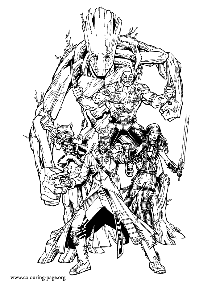 Guardians of the Galaxy coloring page