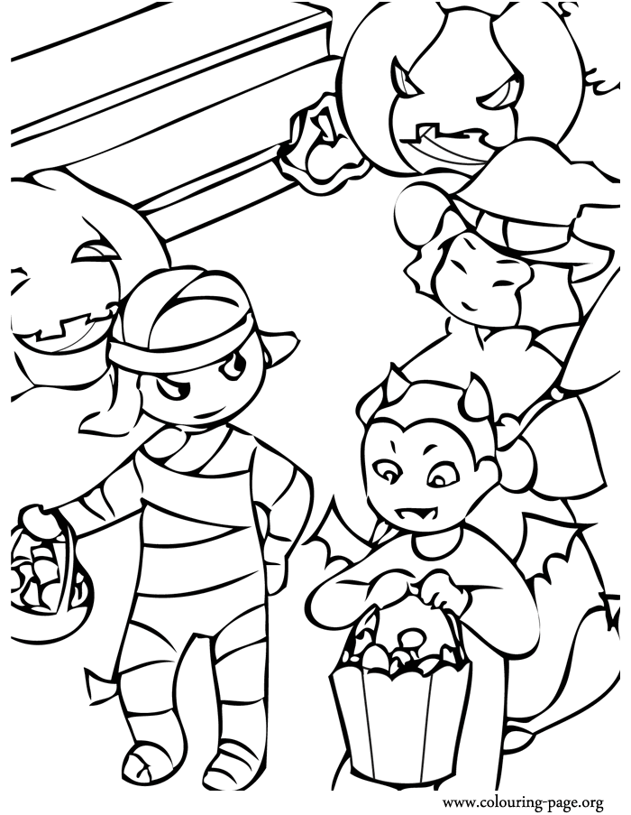 Animal Halloween Costume Coloring Pages for Kids
