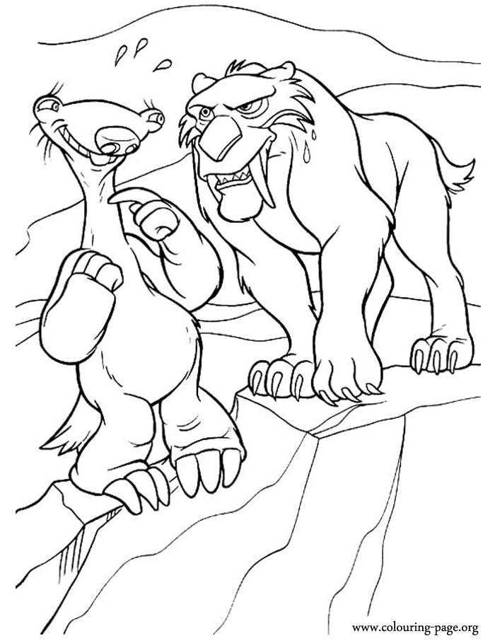 Diego angry with Sid coloring page