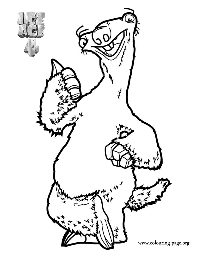Ice Age Sid Ice Age 4 Continental Drift Coloring Page