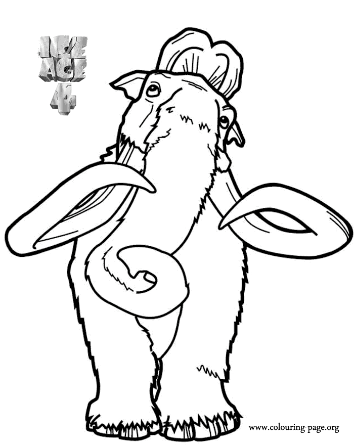 Manny - Ice Age 4: Continental Drift coloring page