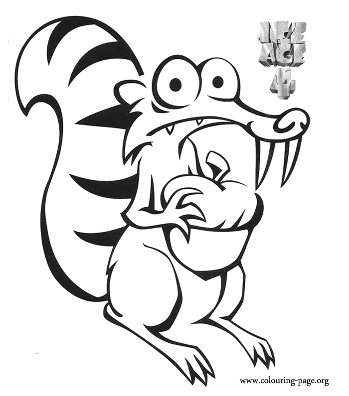 Scrat - Ice Age 4: Continental Drift coloring page