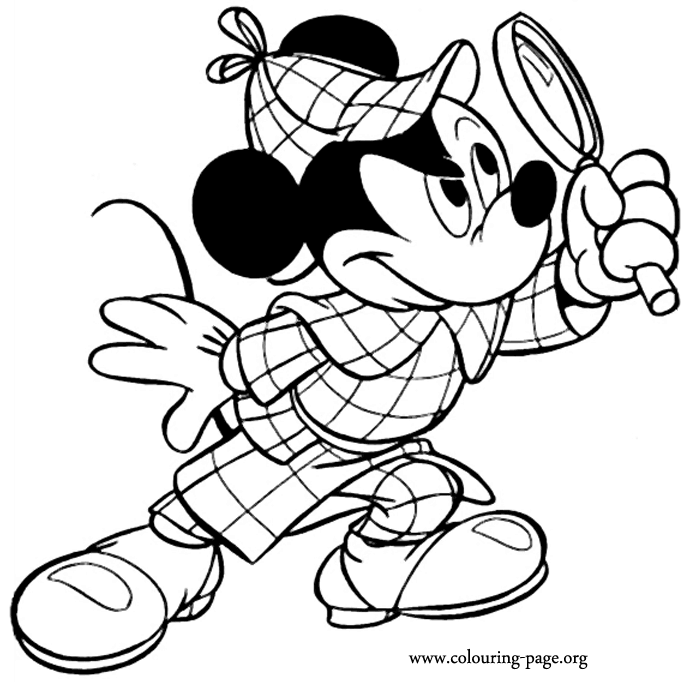 Mickey Mouse - Detective Mickey coloring page