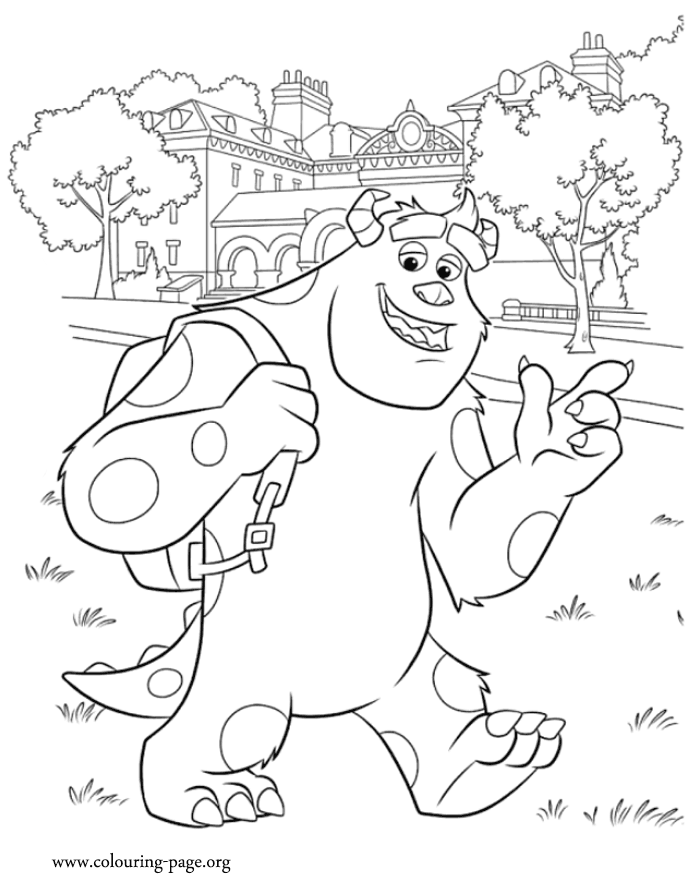 Sulley at Monsters University coloring page