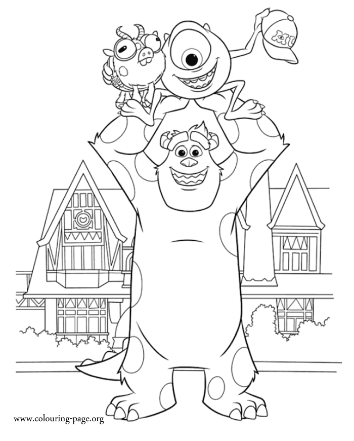 Monsters University Mike And Sulley Catch Archie Coloring Page