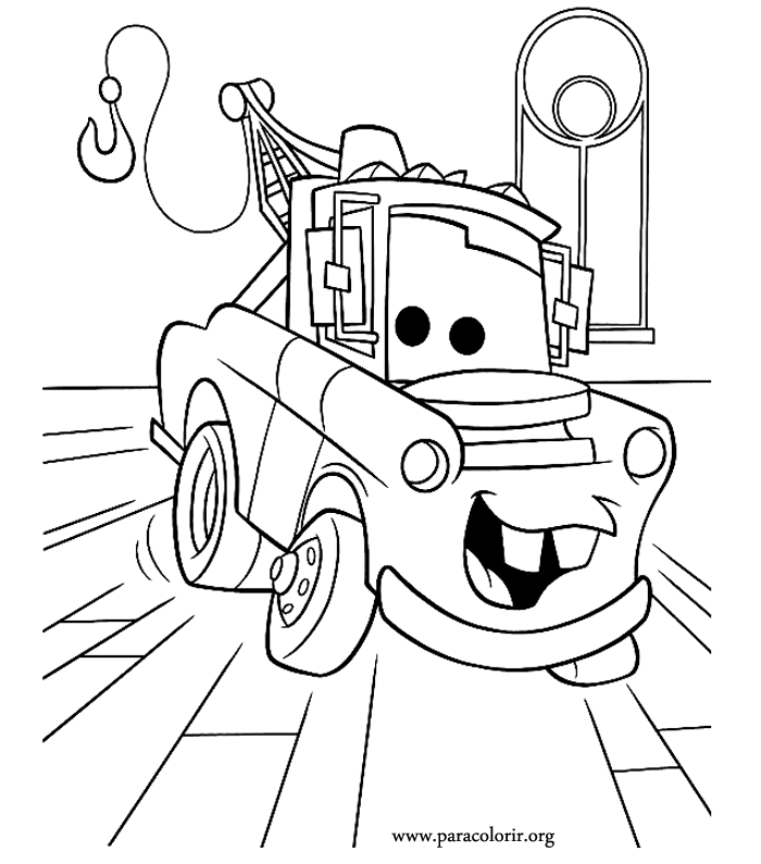 Cars Movie  Tow Mater  Cars Movie coloring page