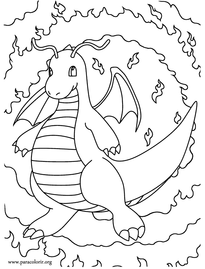 pokémon  dragonite coloring page