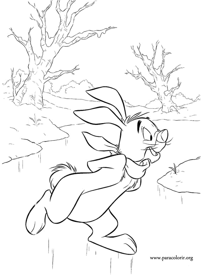 winnie the pooh  rabbit coloring page