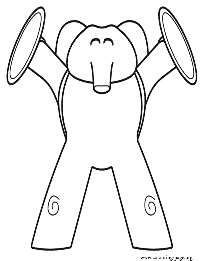 Elly playing cymbals coloring page