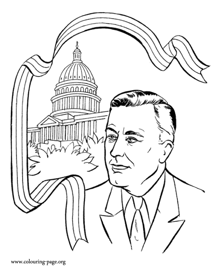 President's Day - Franklin Delano Roosevelt coloring page