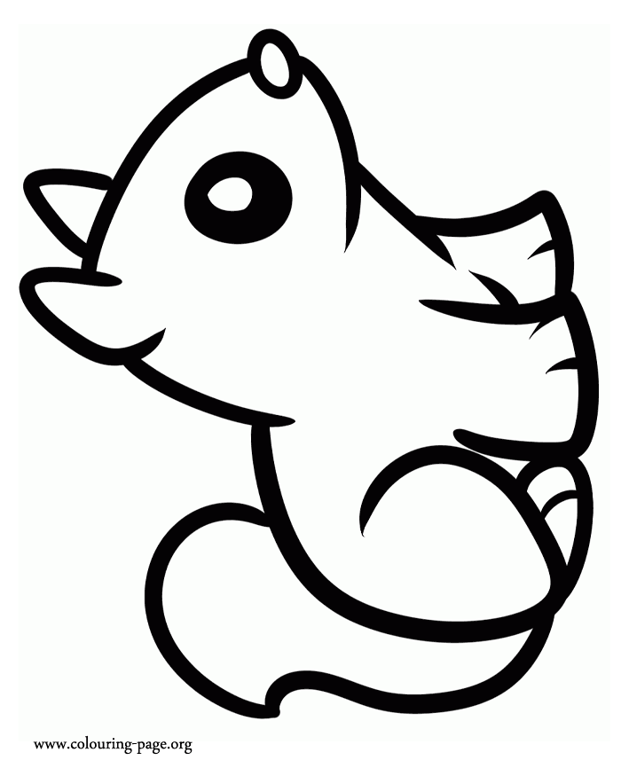 Squirrels - Little cute squirrel coloring page