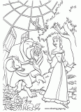 Beauty and The Beast in the Garden coloring page