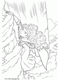 Merida climbing a cliff coloring page