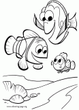 Marlin, Dory and Nemo coloring page