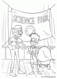 Lewis and Mr. Willerstein in the Science Fair coloring page