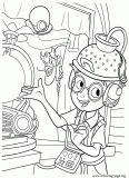 Lewis and Bowler Hat Guy in the Science Fair coloring page