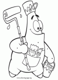Patrick Star as a painter coloring page