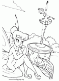 Tinker Bell and a music box coloring page