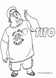 Tito with his friend Turbo coloring page