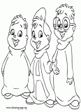 Alvin and the chipmunks Simon and Theodore coloring page
