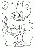 Mother bear and her little boy bear coloring page