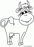 A happy cow coloring page